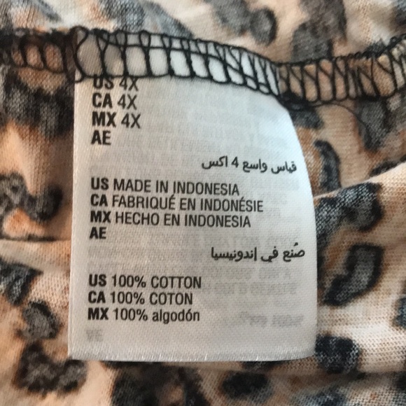 Leopard Print (Animal Print) T-Shirt, 4X - Picture 7 of 7